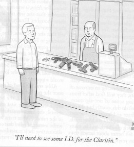 Claritin:gun cartoon